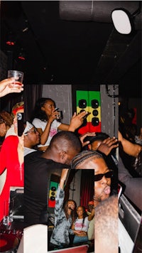 a group of people at a party