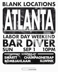 a poster for a labor day weekend bar dive in atlanta